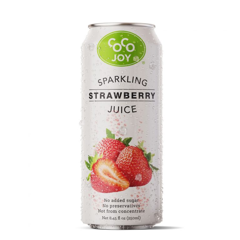 8.45oz Natural Sparkling Strawberry Juice 24-Pack - CoCo Joy